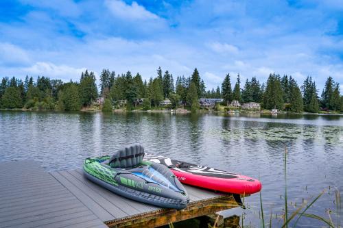 Martha Lake House | Balconies & Shared Dock! Lakefront Lynnwood Home