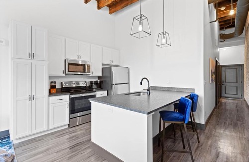 Downtown St. Louis Apartment | Brick & Bed Riverfront Lofts, PC 201