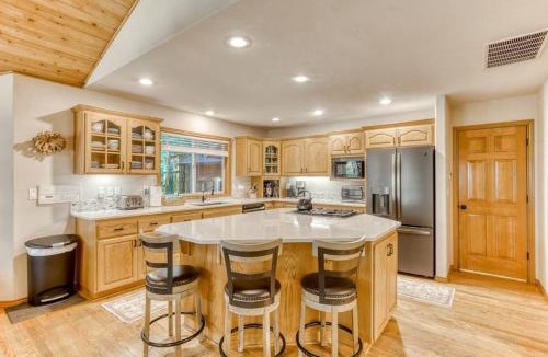Welches House | Classic riverfront home with great views game room hot tub & modern cabin feel
