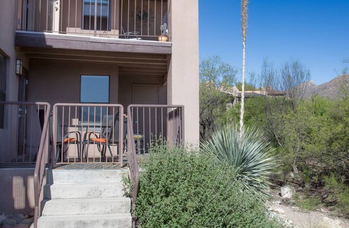 Tucson Condo | Condo opens to lush desert with unobstructed views of Catalina-Rincon mtns