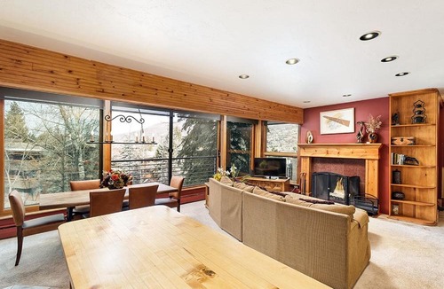 Aspen House | Durant Unit D3, Condo with Floor-to-Ceiling Windows, Fireplace, and more