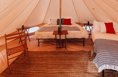 Valle House | Family Tent w/Shared Bathroom - Find us among the juniper trees and open sky.