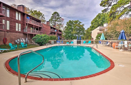 Mid America House | Fireplace, Pool Access: Waterfront Hot Springs Gem