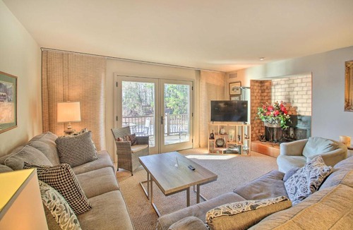 Mid America House | Fireplace, Pool Access: Waterfront Hot Springs Gem