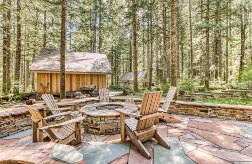 Rhododendron House | Luxe compound with private sauna hot tub rec house & fireplace