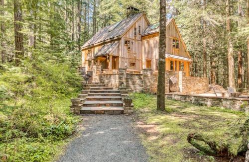 Rhododendron House | Luxe compound with private sauna hot tub rec house & fireplace