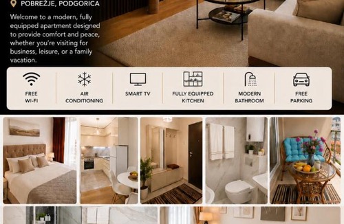 Podgorica Apartment | Modern New Apartment Miss T I Free Parking I Great Location