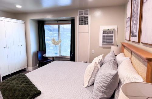 North Park City Apartment | Modern Studio 65 TV, King Bed, Hot Tub