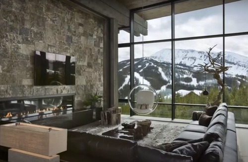 Mountain Valley House | Ultimate Luxe mountain contemporary Aspen property great deck with a fire pit