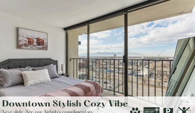 Downtown Stylish Cozy Vibe Work Area Free pkg Gym
