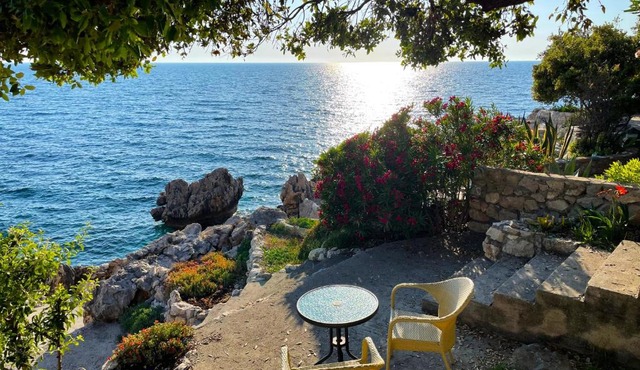 Family Seaside Holm Oak Villa with Private Rocky Beach