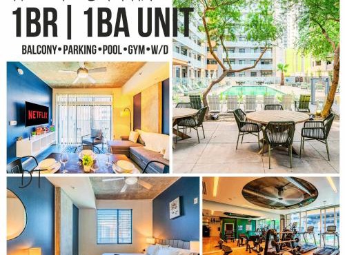 Homey 1BD - Central Downtown - Gym, Pool, Parking