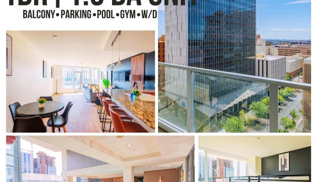 Stylish 1BR HighRise DT, Parking, Pool, Gym, W-D, Golf