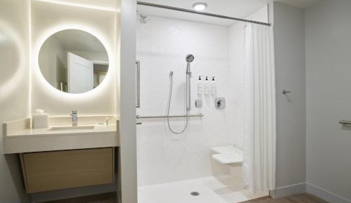 King Studio with Sofa Bed, Roll-In Shower and Mountain View - Mobility and Hearing Accessible