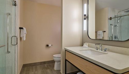 One-Bedroom King Suite with City View, Balcony, Dining Area and Sofa Bed
